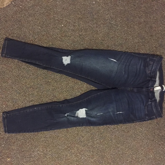 Charlotte Russe Denim - Dark blue ripped skinny jeans